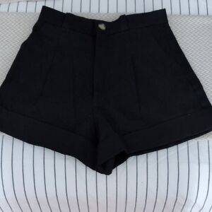 Zara High Waist Black Women's Shorts